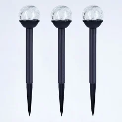 Lot De 3 Lampes Solaires Colognole Led Noir, 1 Lumiere