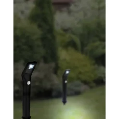 Lot De 2 Lampes Solaires Eglo Classic Led Noir, 1 Lumiere, Detecteur De Mouvement