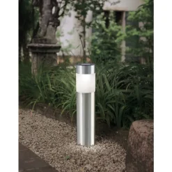 Lot De 5 Lampes Solaires Eglo Shine Led Acier Inoxydable, 4 Lumieres