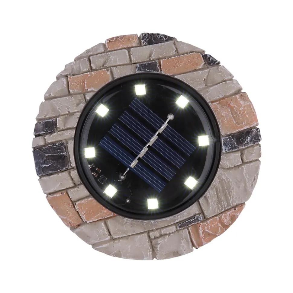 Lot De 4 Lampes Solaires Globo Led Gris, 8 Lumieres