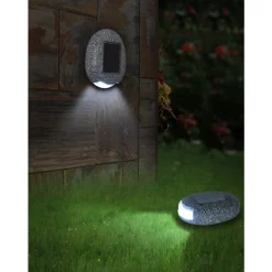 Lot De 3 Lampes Solaires Globo Led Gris, 1 Lumiere