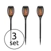 Lot De 3 Lampes Solaires Globo Sokaro Led Noir, 12 Lumieres