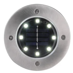 Lot De 4 Lampes Solaires Globo Led Acier Inoxydable, 8 Lumieres