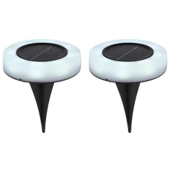 Lot De 2 Lampes Solaires Globo Led Noir, 8 Lumieres