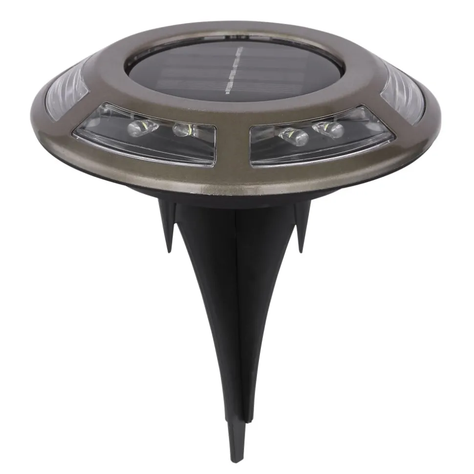 Lot De 2 Lampes Solaires Globo Led Cuivre, Noir, 12 Lumieres