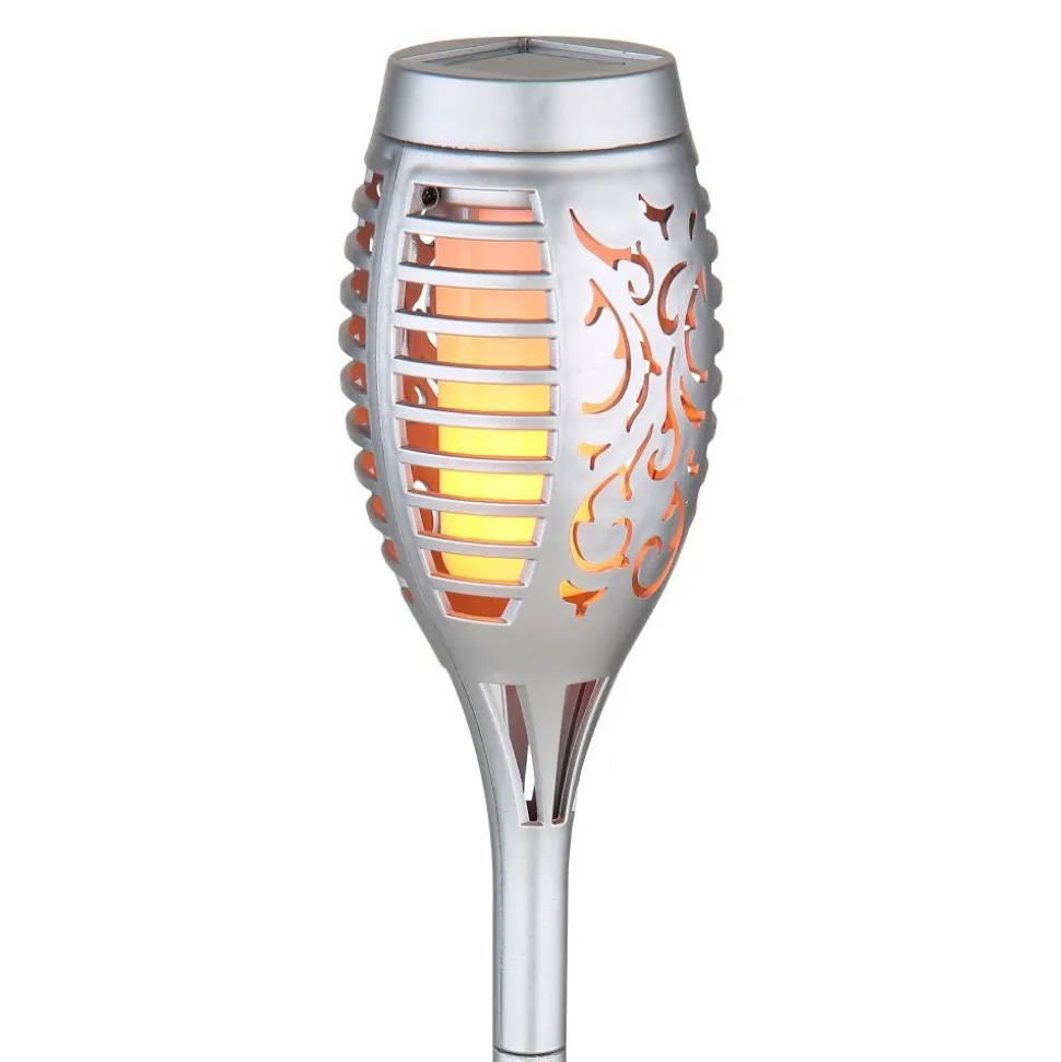 Luminaire Deco Globo Solar Led Argente, 12 Lumieres