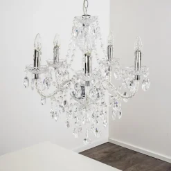 Lustre A 5 Lampes Transparent, 5 Lumieres