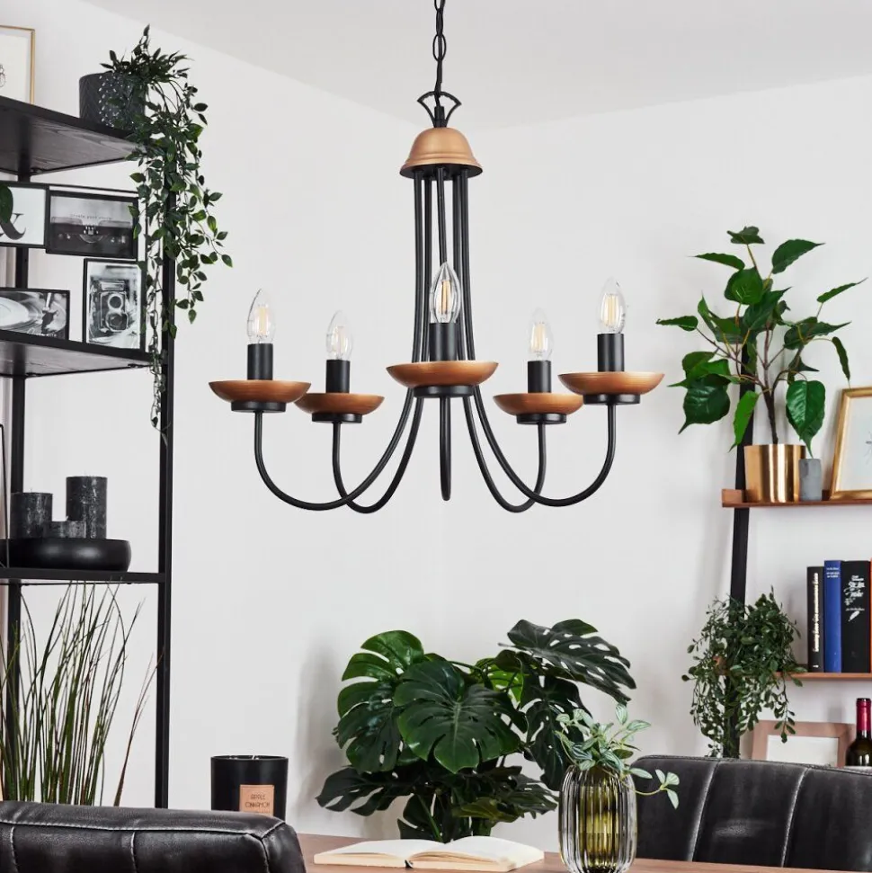 Lustre Cassague Noir, 5 Lumieres
