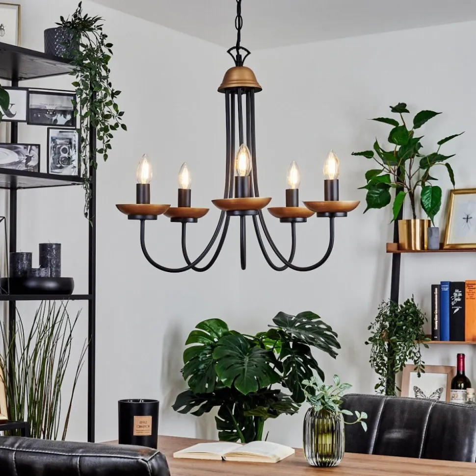 Lustre Cassague Noir, 5 Lumieres