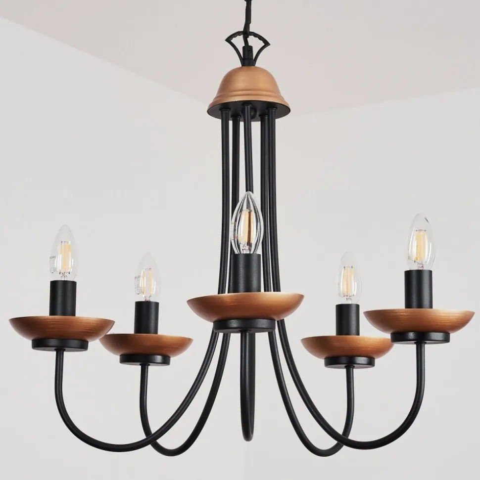 Lustre Cassague Noir, 5 Lumieres
