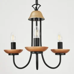 Lustre Cassague Noir, 3 Lumieres