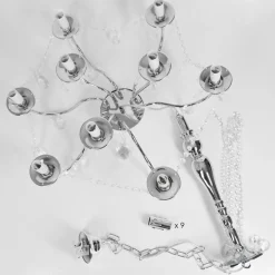 Lustre Cheop Chrome, Transparent, 9 Lumieres