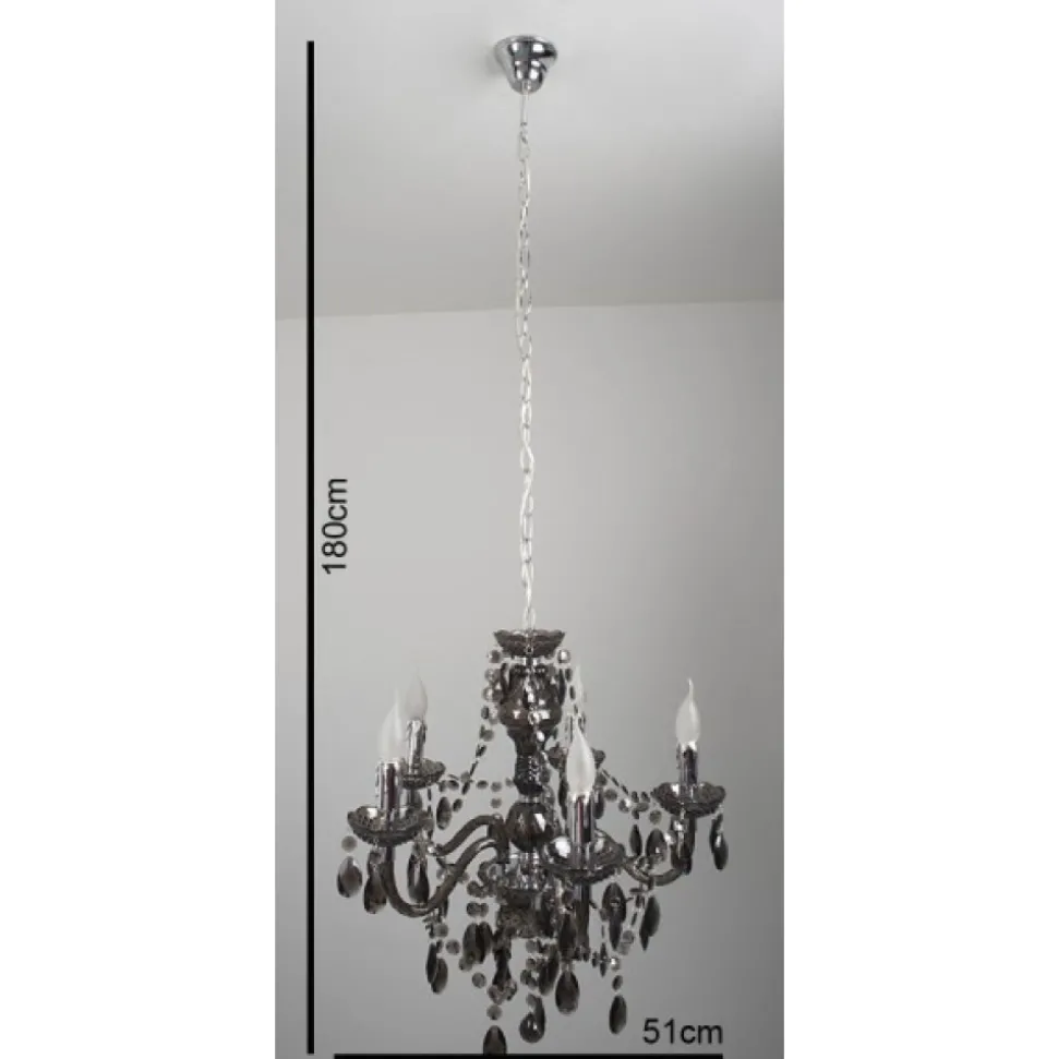 Lustre Delhi Noir, 5 Lumieres