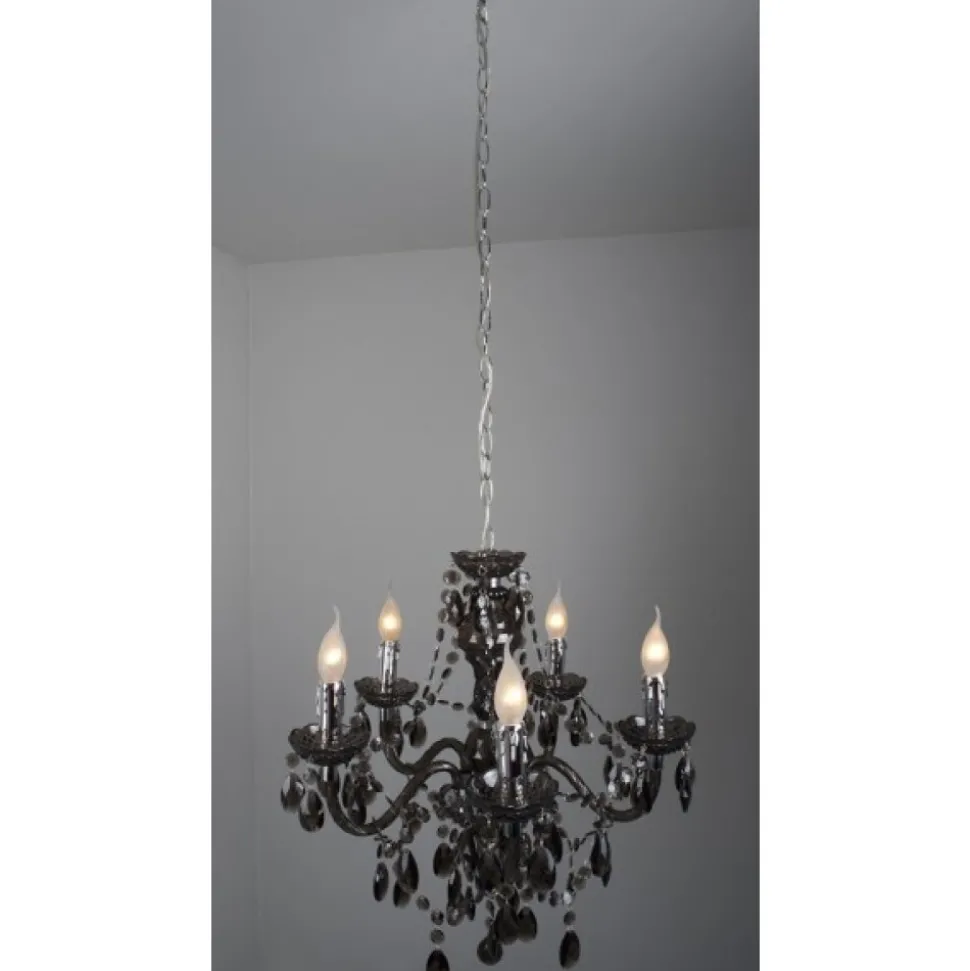 Lustre Delhi Noir, 5 Lumieres