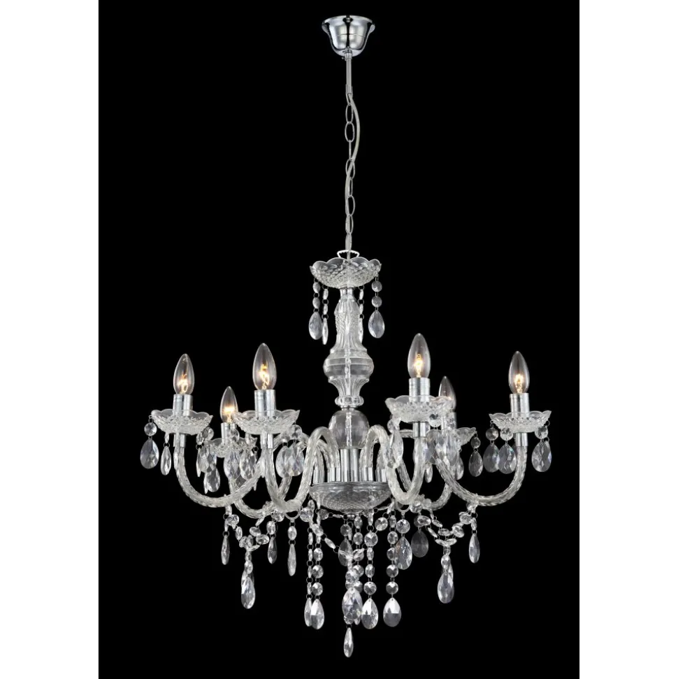Lustre Globo Cuimbra I Chrome, Acier Inoxydable, 6 Lumieres