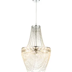 Lustre Globo Stromboli Chrome, Clair, 3 Lumieres