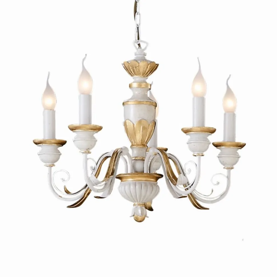 Lustre Ideal Lux Firenze Blanc, 5 Lumieres