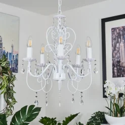 Lustre Ksim Blanc, 5 Lumieres