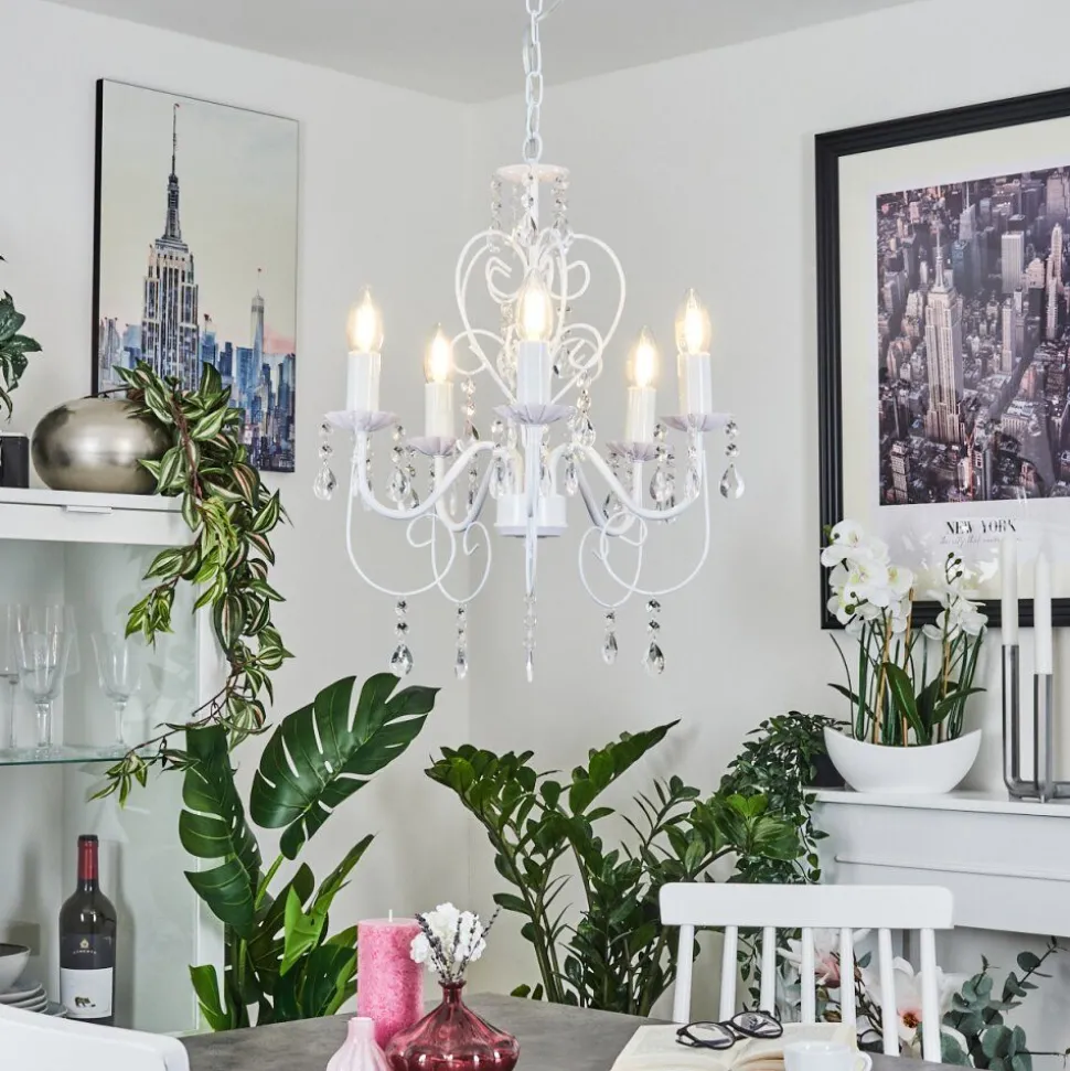 Lustre Ksim Blanc, 5 Lumieres