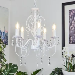 Lustre Ksim Blanc, 5 Lumieres