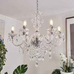 Lustre Malmback Chrome, Transparent, 6 Lumieres