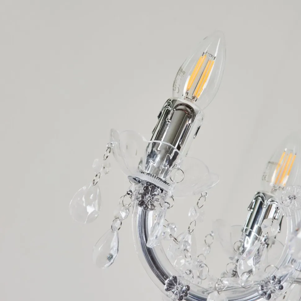 Lustre Malmback Chrome, Transparent, 5 Lumieres
