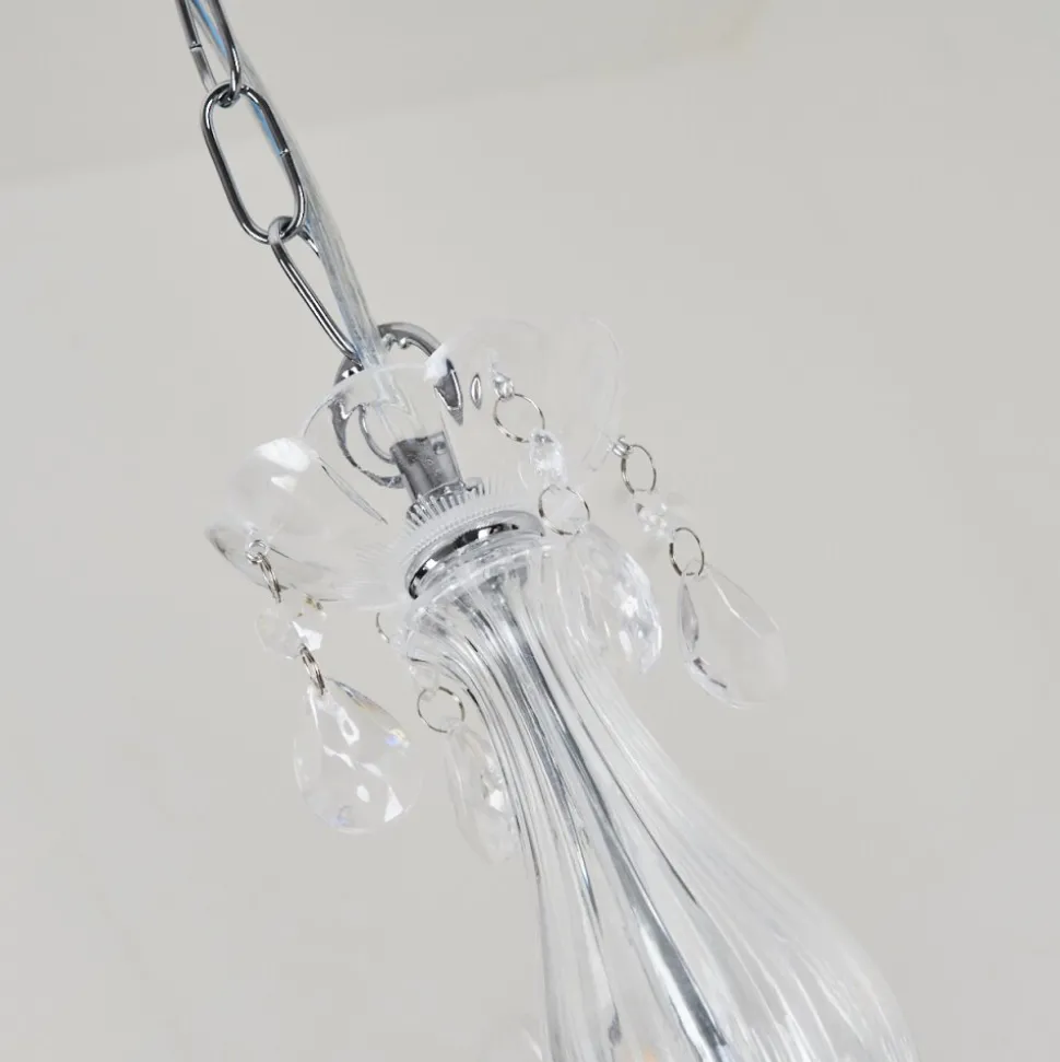 Lustre Malmback Chrome, Transparent, 5 Lumieres