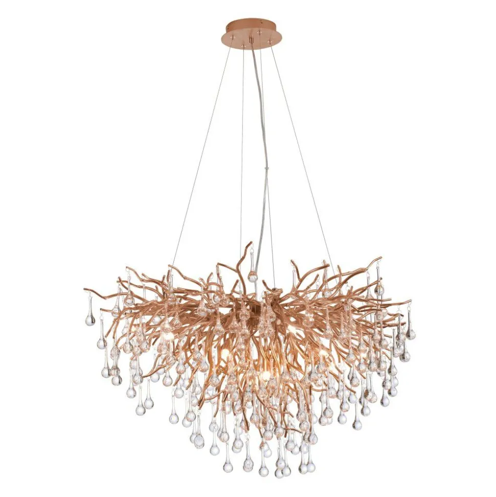 Lustre Paul Neuhaus Icicle Vieux Laiton, 10 Lumieres