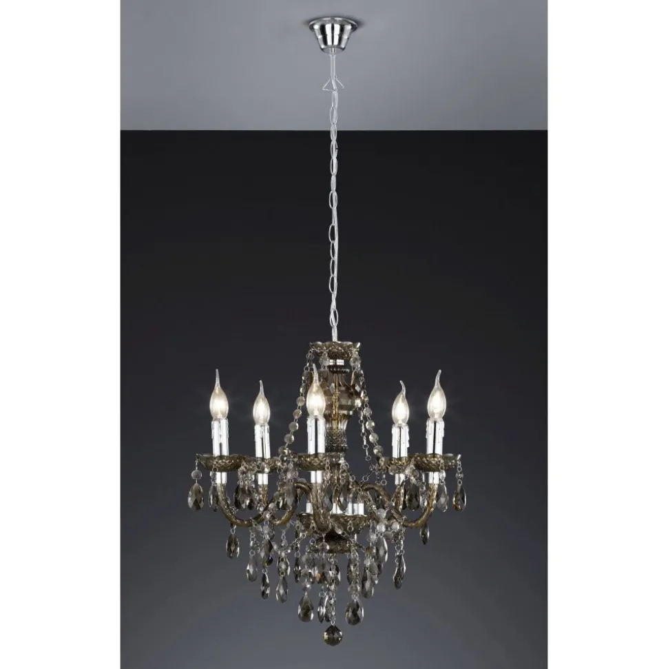 Lustre Reality Noir, Transparent, 5 Lumieres