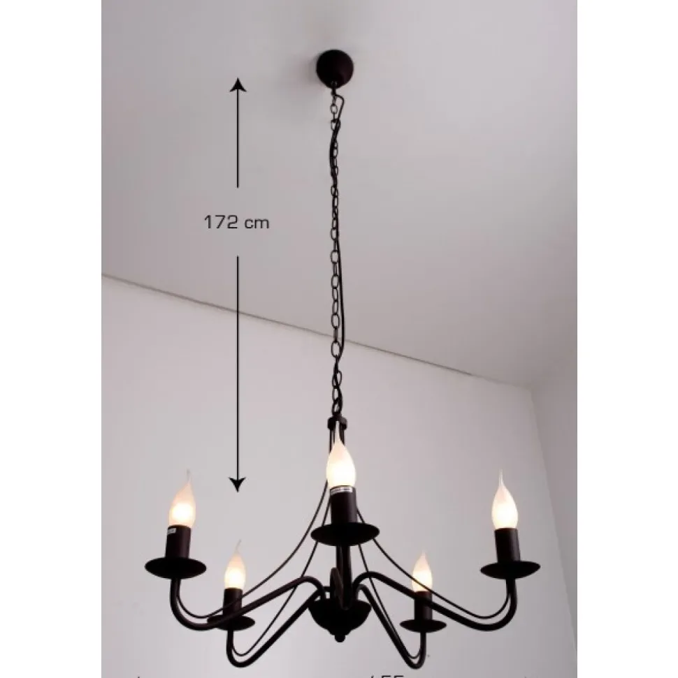 Lustre Reality Rouille, 5 Lumieres