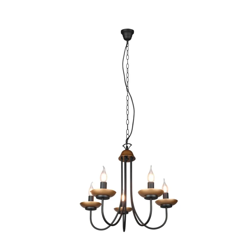 Lustre Trio Livia Noir, 5 Lumieres