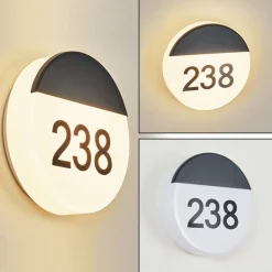 Numero D'Adresse Eclaire Eppeland Led Noir, 1 Lumiere