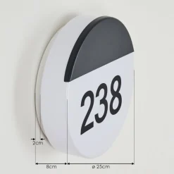 Numero D'Adresse Eclaire Eppeland Led Noir, 1 Lumiere