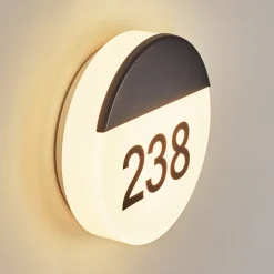 Numero D'Adresse Eclaire Eppeland Led Noir, 1 Lumiere