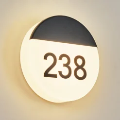Numero D'Adresse Eclaire Eppeland Led Noir, 1 Lumiere
