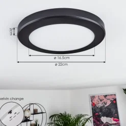 Panneau Led Canditas Noir, 1 Lumiere