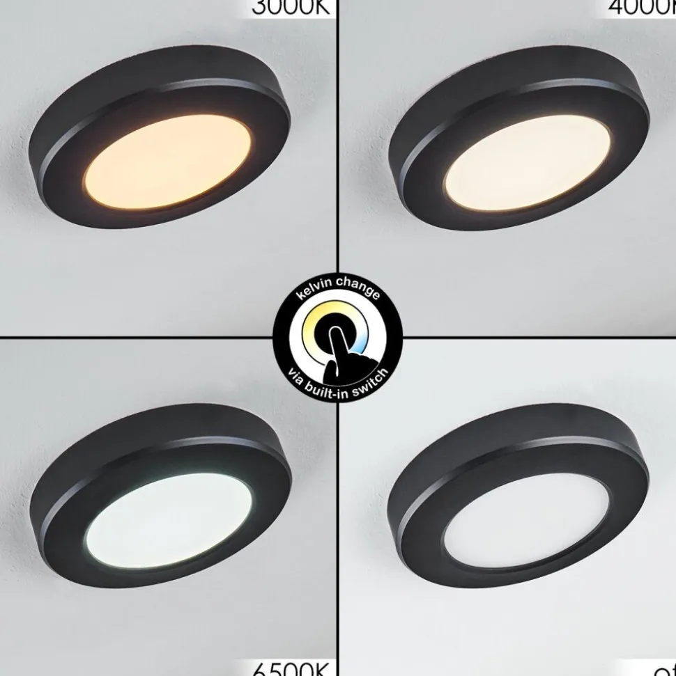 Panneau Led Canditas Noir, 1 Lumiere