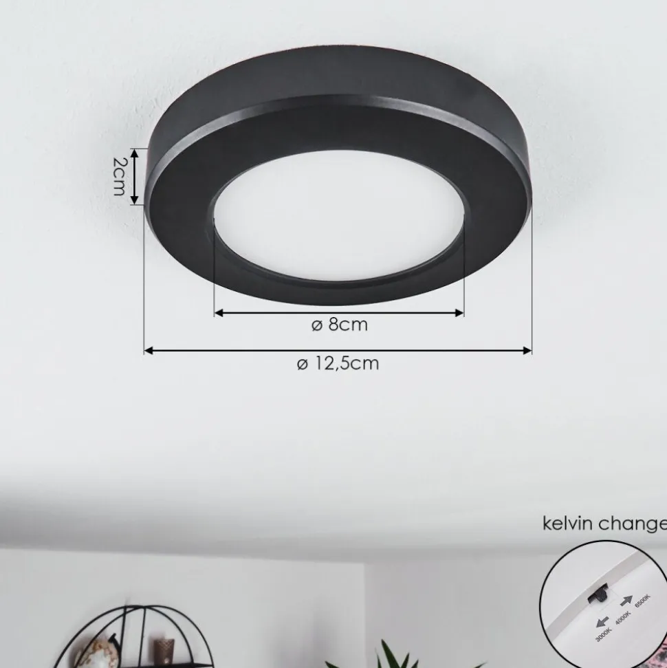 Panneau Led Canditas Noir, 1 Lumiere