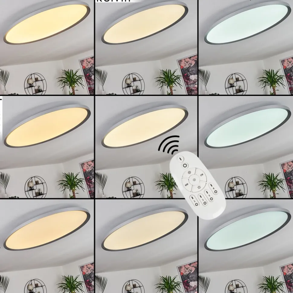 Panneau Led Kombito Argente, Blanc, 1 Lumiere, Telecommandes