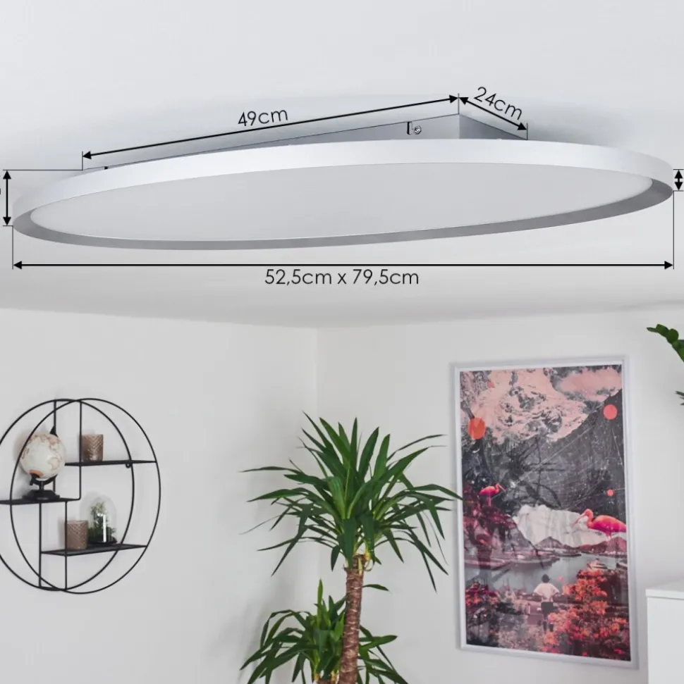 Panneau Led Kombito Argente, Blanc, 1 Lumiere, Telecommandes