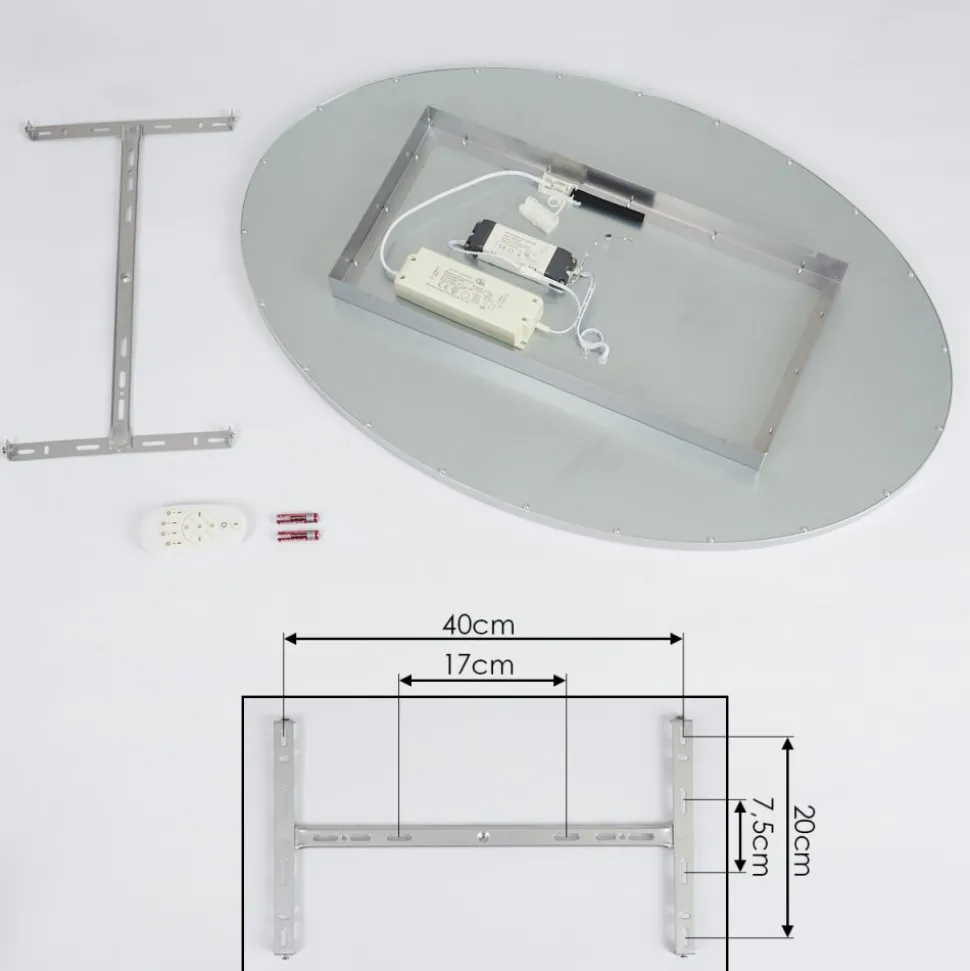Panneau Led Kombito Argente, Blanc, 1 Lumiere, Telecommandes