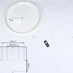 Panneau Led Sani Blanc, 1 Lumiere, Telecommandes