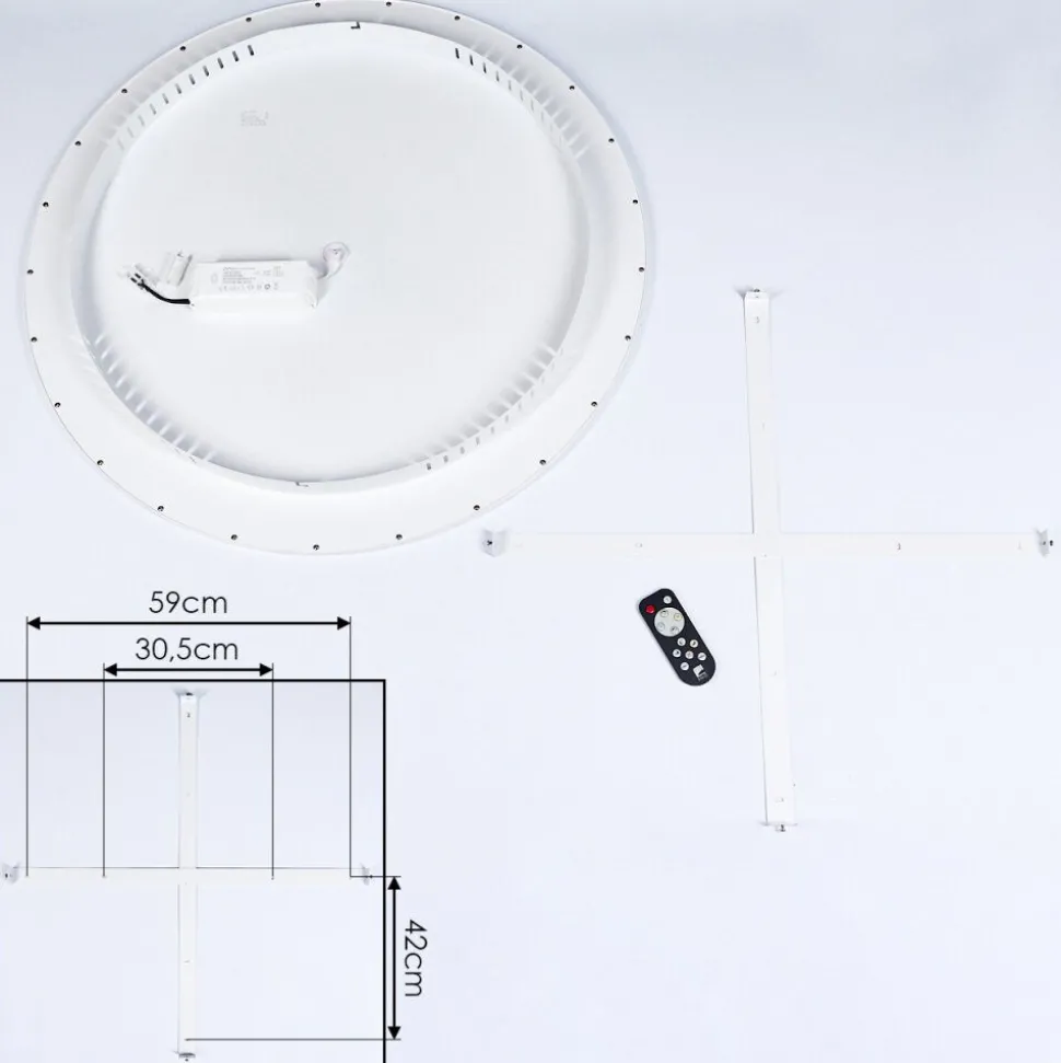 Panneau Led Sani Blanc, 1 Lumiere, Telecommandes