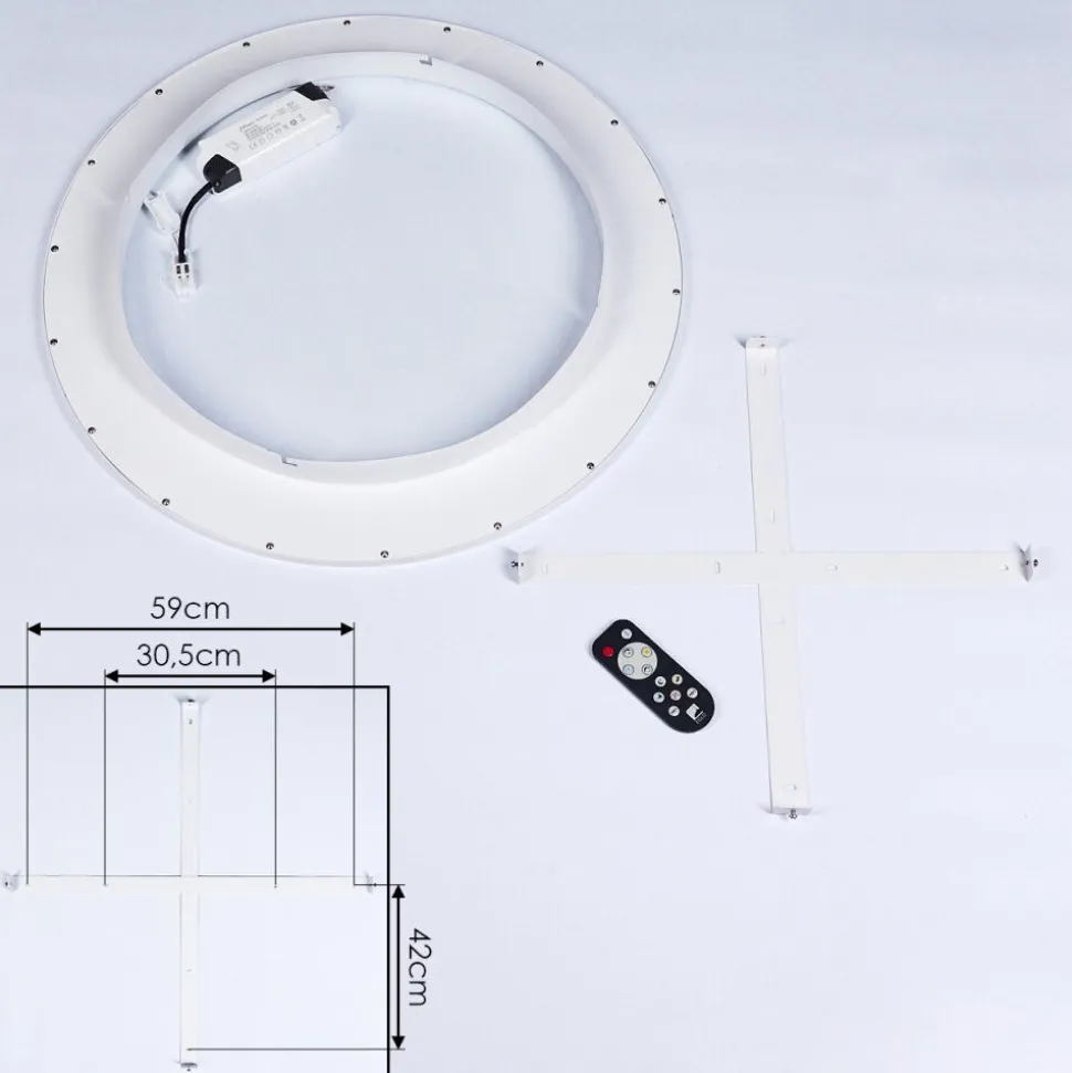 Panneau Led Sani Blanc, 1 Lumiere, Telecommandes