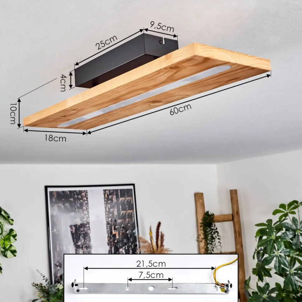 Plafonnier Adak Led Noir, 1 Lumiere