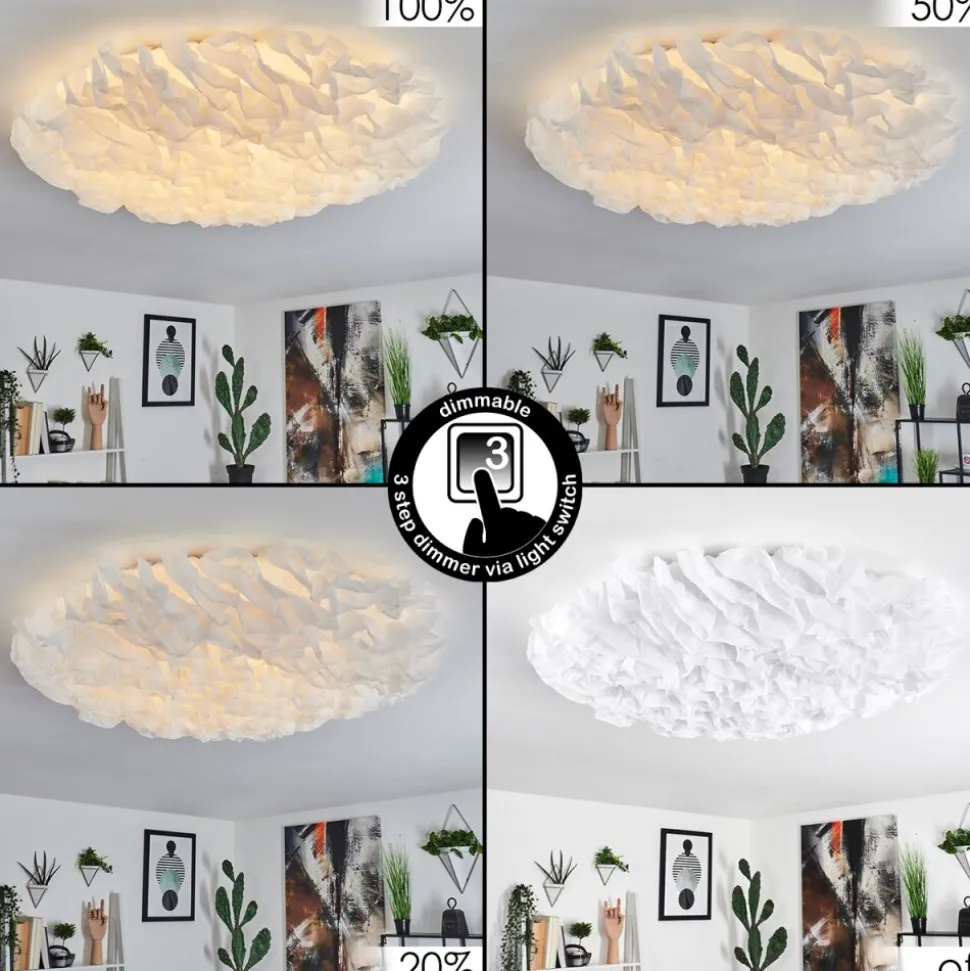 Plafonnier Adegoiva Led Blanc, 1 Lumiere