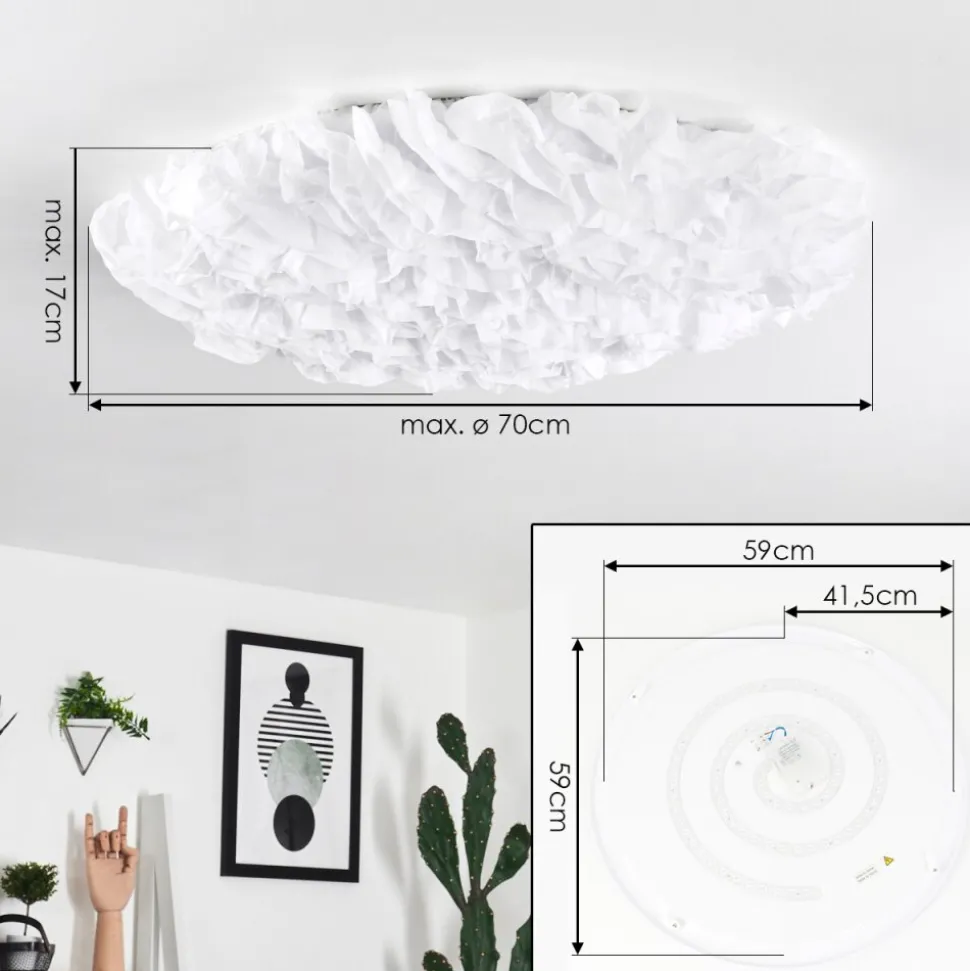 Plafonnier Adegoiva Led Blanc, 1 Lumiere