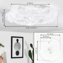 Plafonnier Adegoiva Led Blanc, 1 Lumiere
