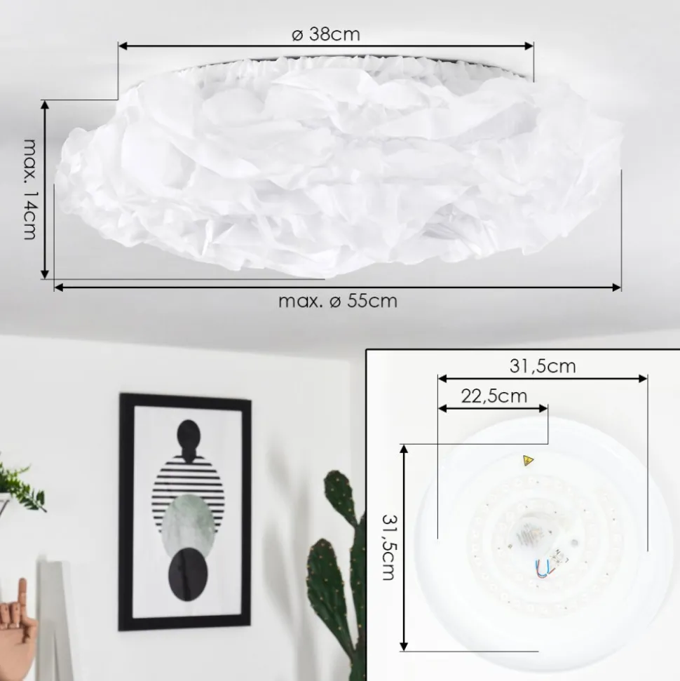 Plafonnier Adegoiva Led Blanc, 1 Lumiere