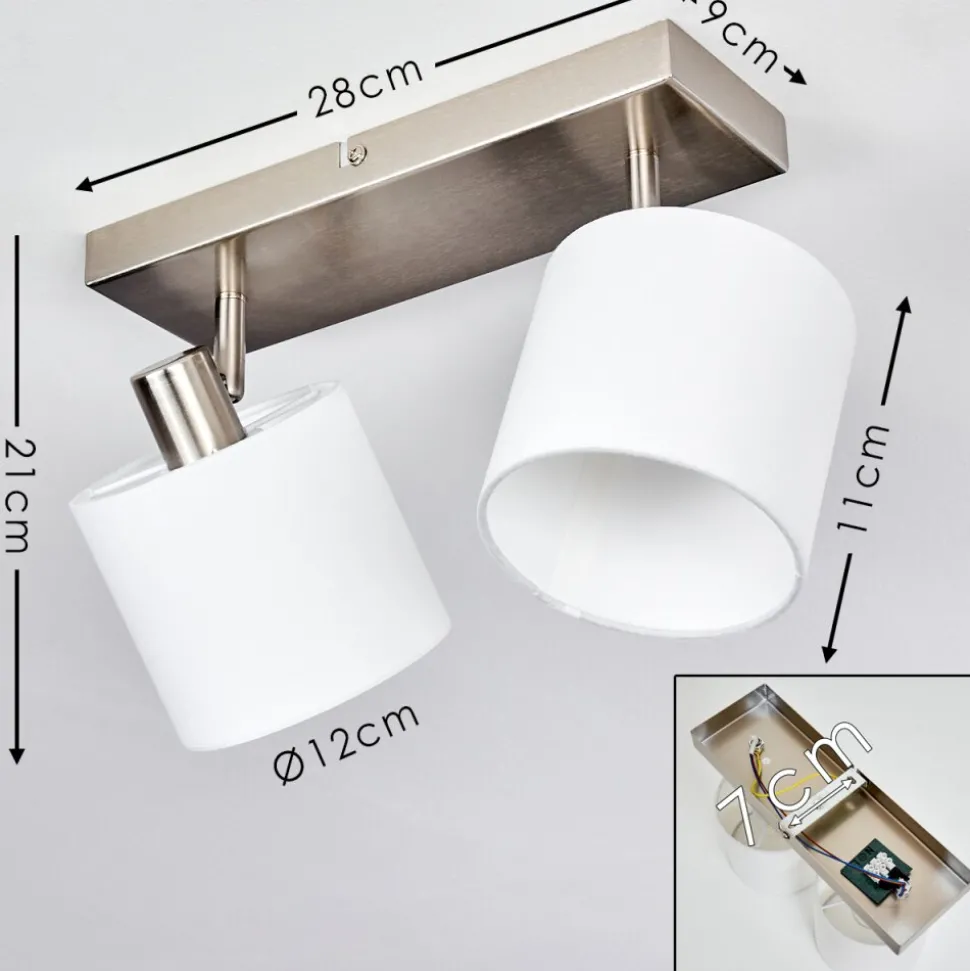 Plafonnier Alsen Nickel Mat, 2 Lumieres